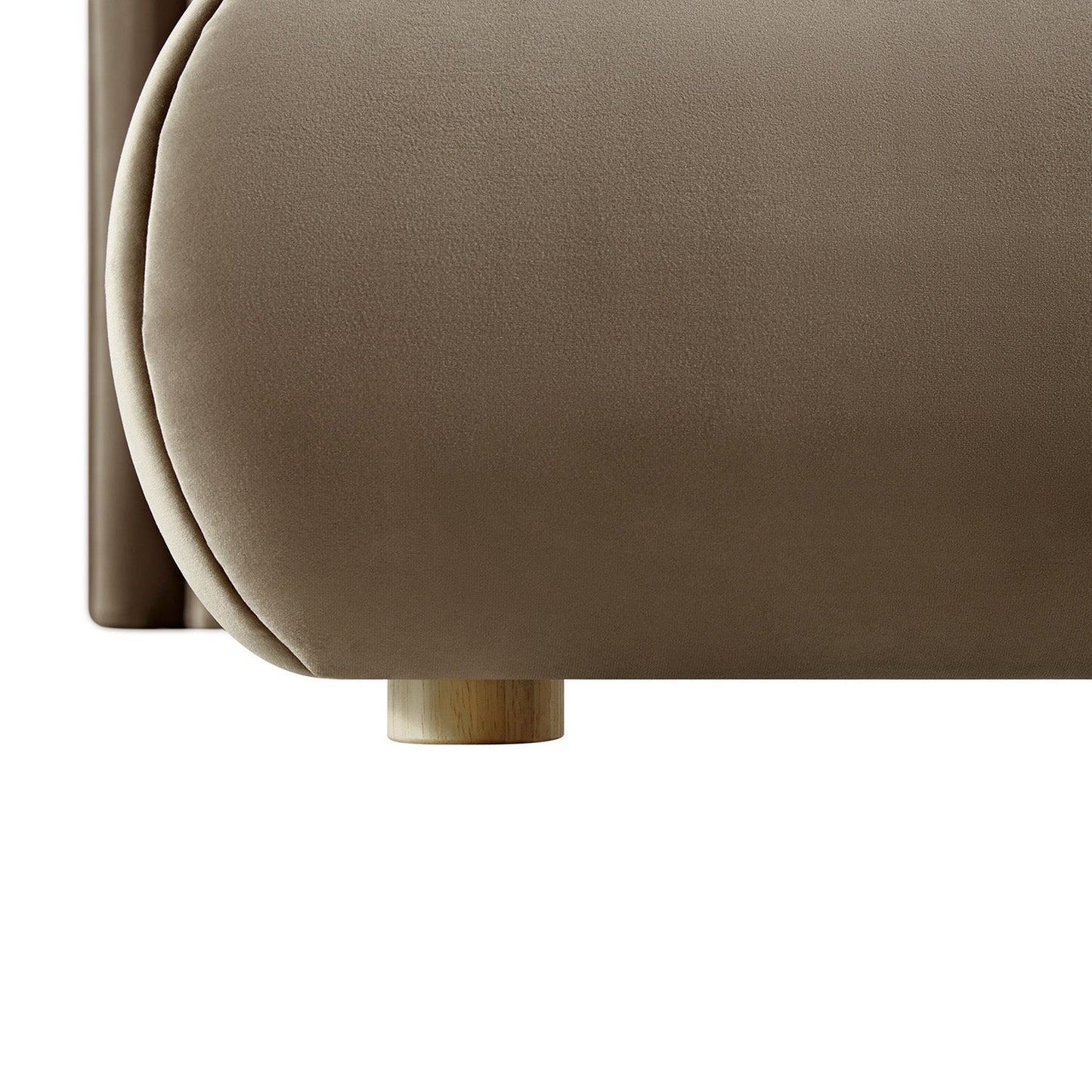 Jolene Layered Wingback Bed with Storage, Taupe Velvet