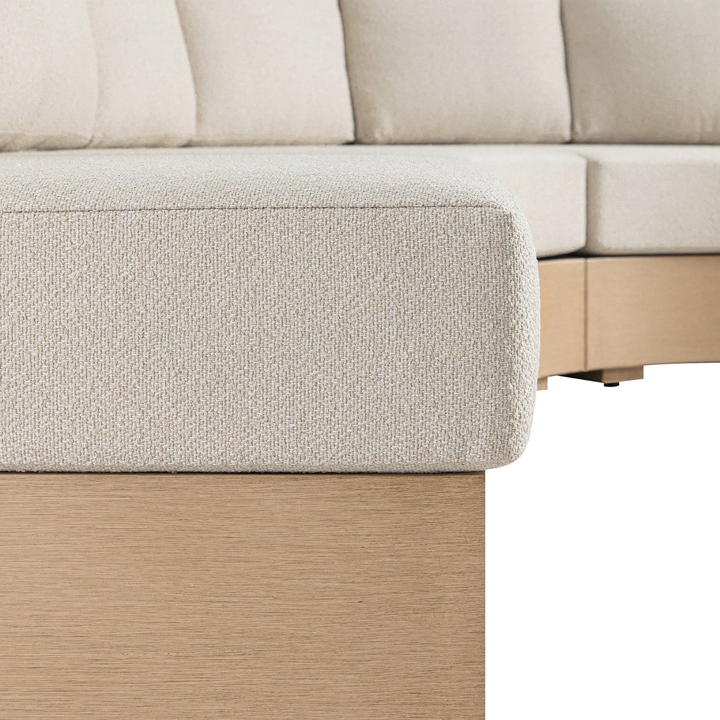 Jardin Aluminium Outdoor Modular 6-Piece Curved Corner Sofa Set, Natural