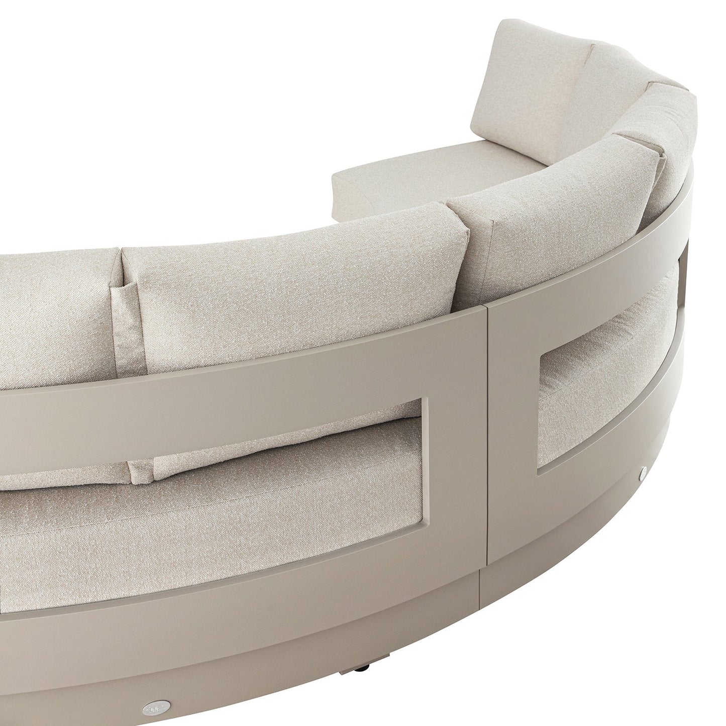 Jardin Aluminium Outdoor Modular Large 3-Piece Curved Sofa Set, Pumice