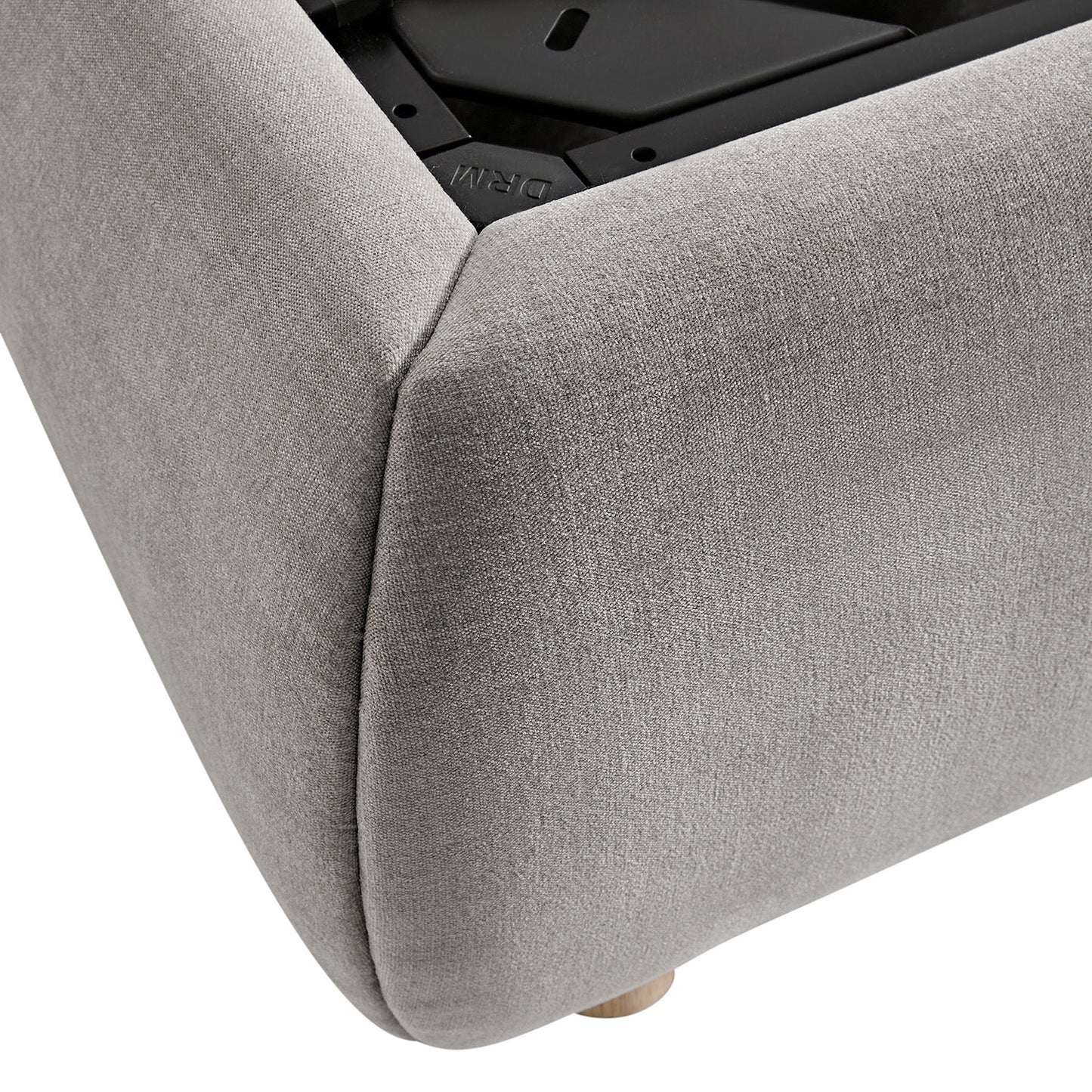 Astrid Ruched Wingback Bed, Soft Grey Chenille