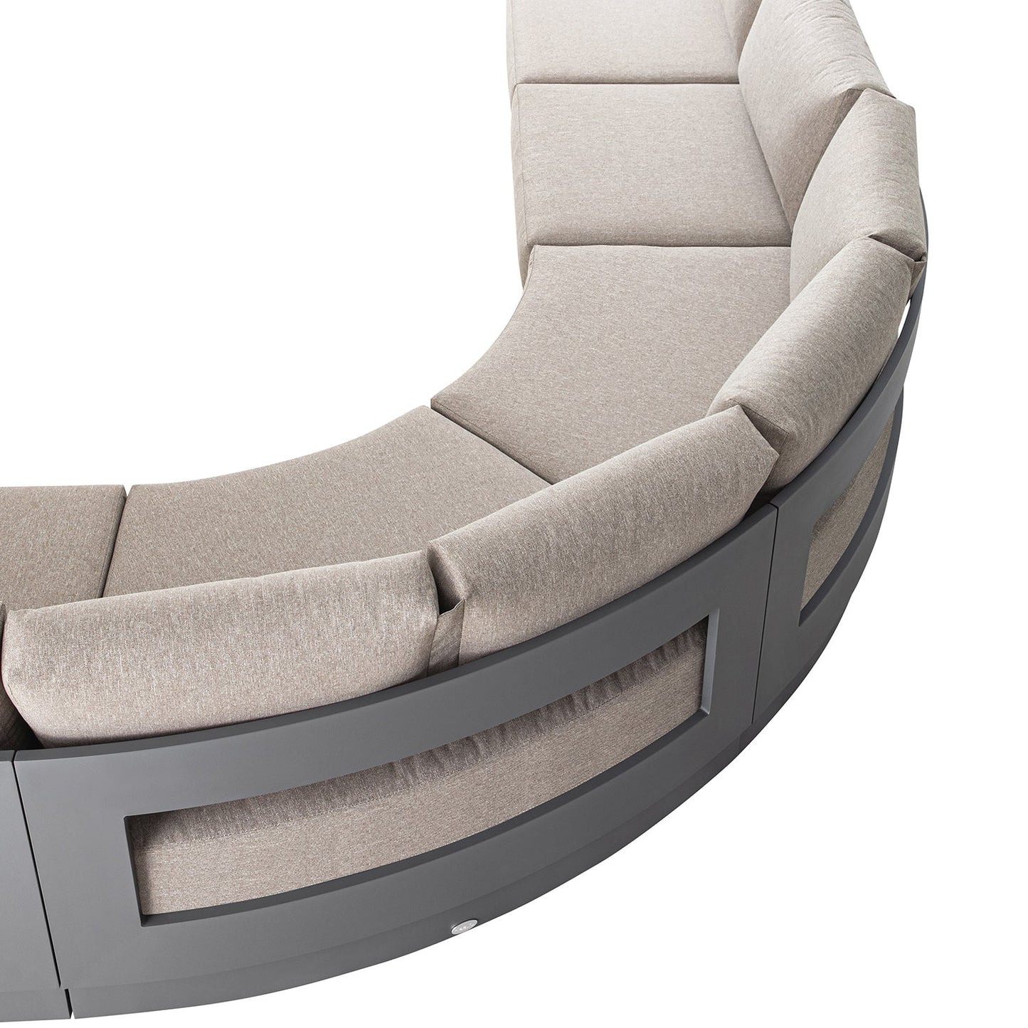 Jardin Aluminium Outdoor Modular 6-Piece Curved Corner Sofa Set, Granite