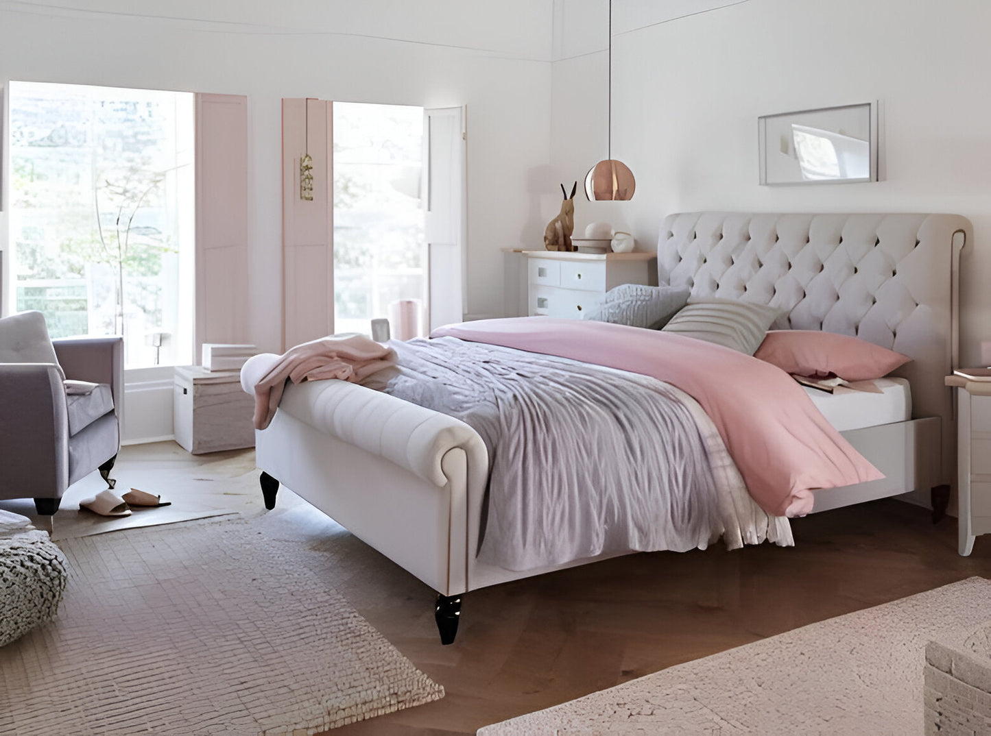 Luxury Chesterfield Sleigh Bed Frame