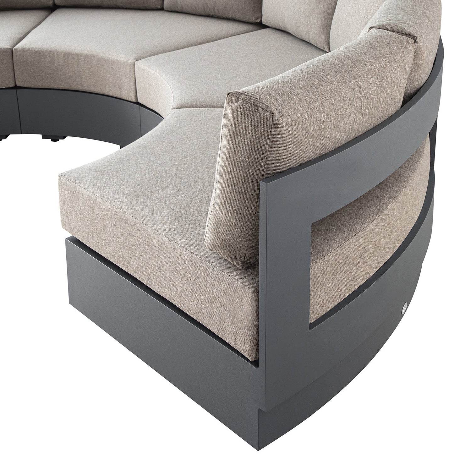 Jardin Aluminium Outdoor Modular Grande 4-Piece Curved Sofa Set, Granite
