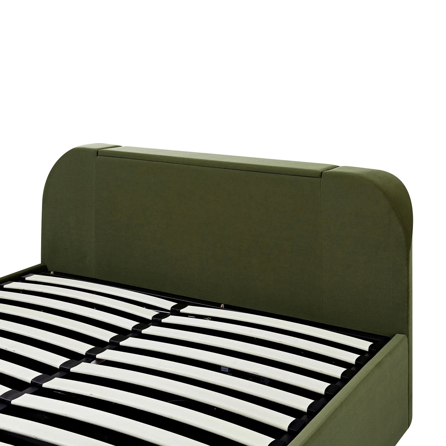 Hadley Moss Green Velvet TV Bed with Ottoman Storage