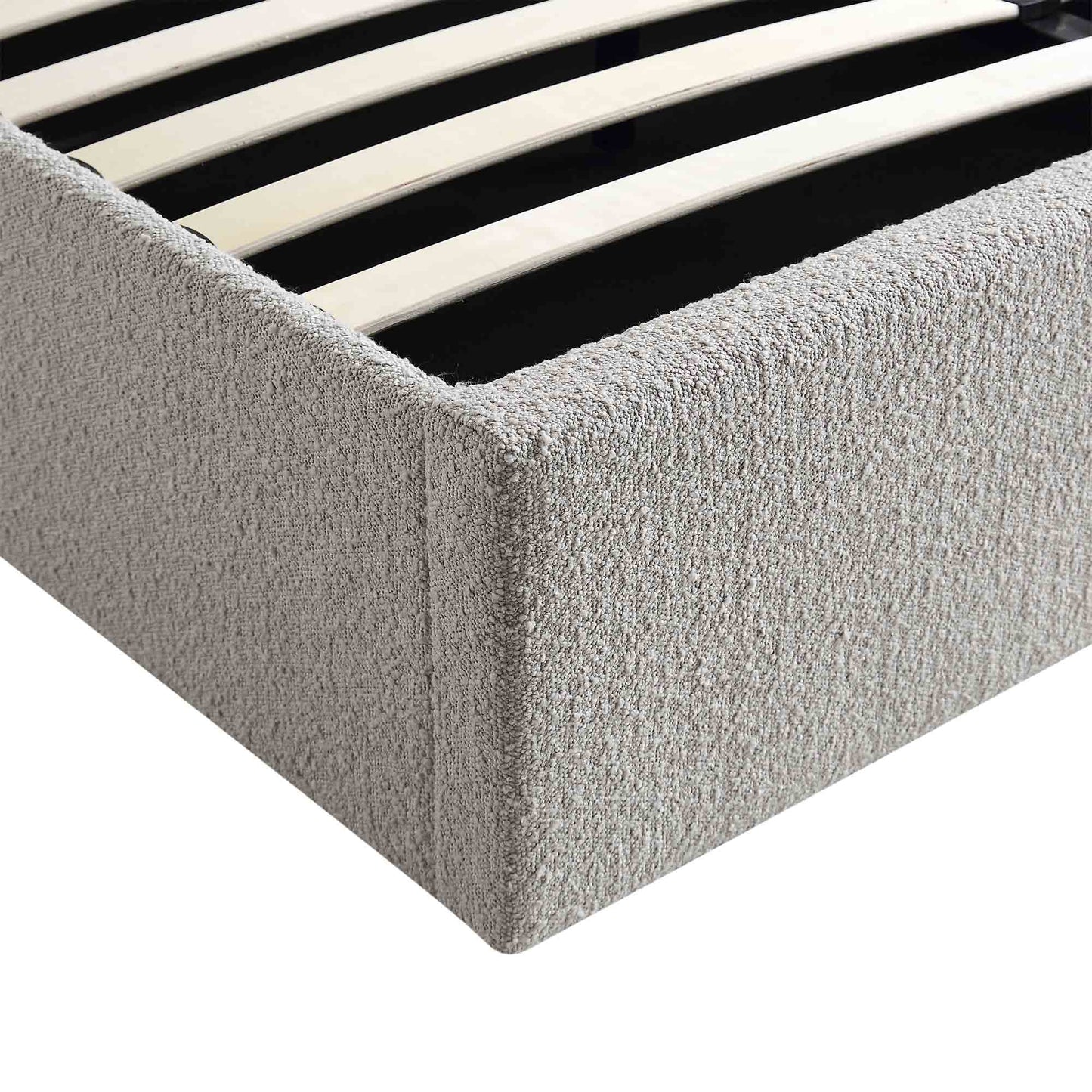 Archer Grey Boucle Ottoman Bed with Storage