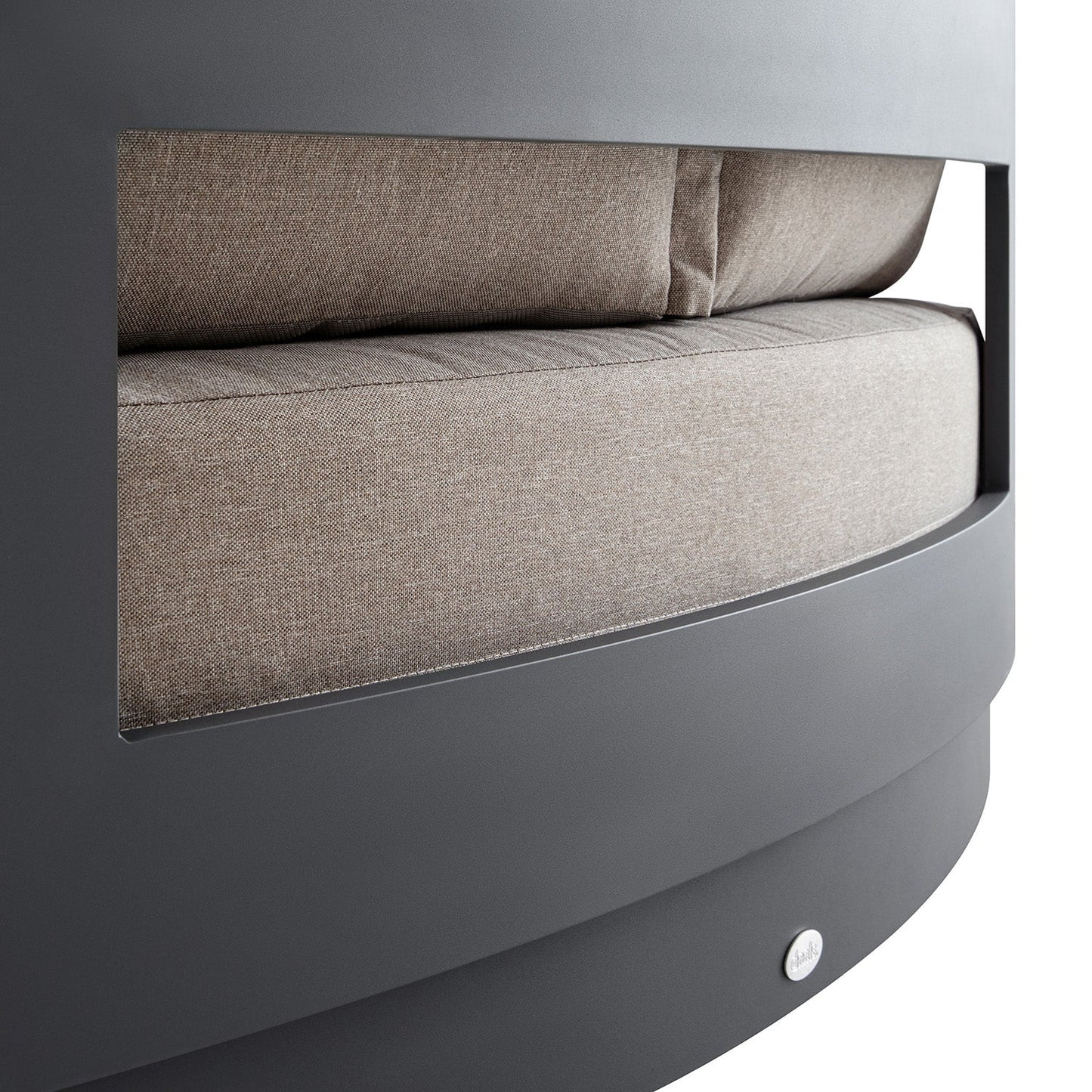 Jardin Aluminium Outdoor Modular 1-Piece Curved Sofa, Granite