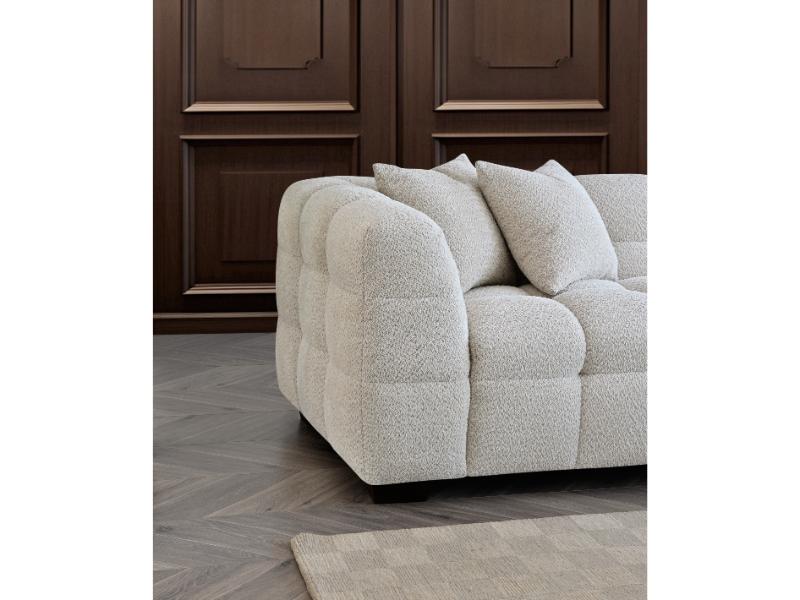 Aluxo Tribeca Right Hand Corner Group in Oatmeal Boucle Fabric – view 6