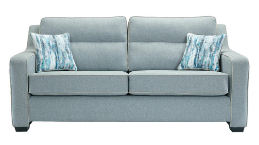 Milan Modern Elegance Sofas Garda Petrol Blue Fabric With Cushions – view 2