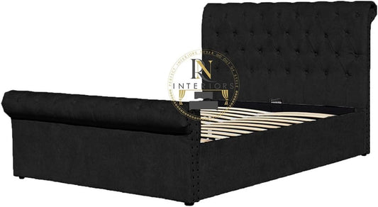 Scroll Upholstered Bed Frame