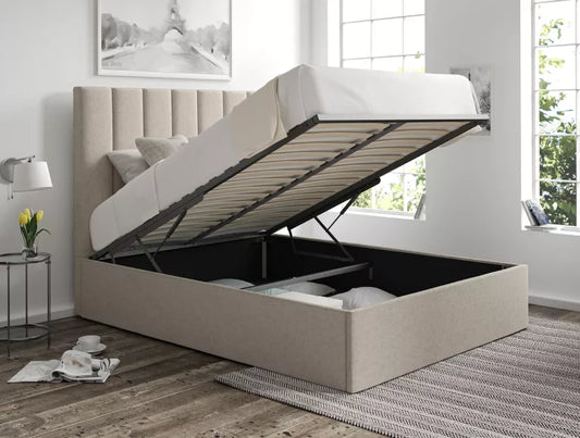Amalfi Trebla Flax Upholstered Ottoman Bed Frame Only – view 2
