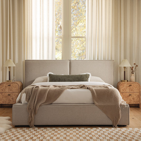 Claudine Ottoman Bed with Storage, Oatmeal Weave