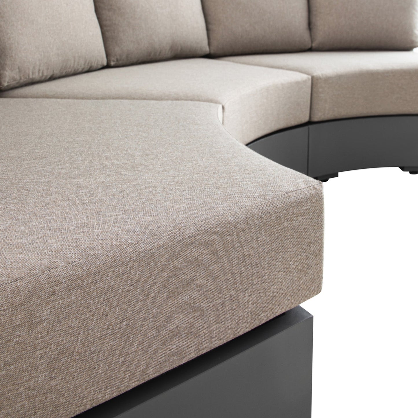 Jardin Aluminium Outdoor Modular Large 3-Piece Curved Sofa Set, Granite