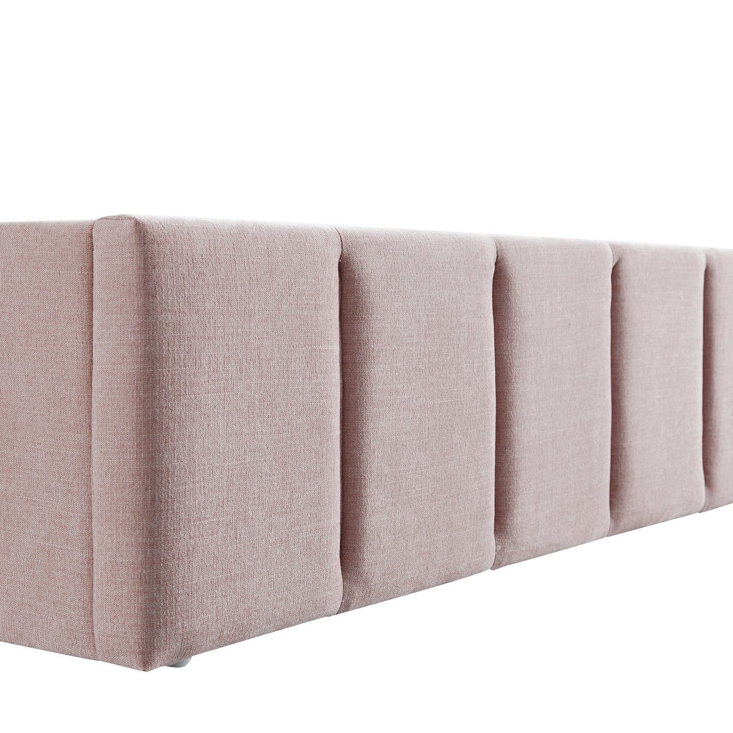 Hana Ottoman Bed with Storage, Petal Pink Chenille