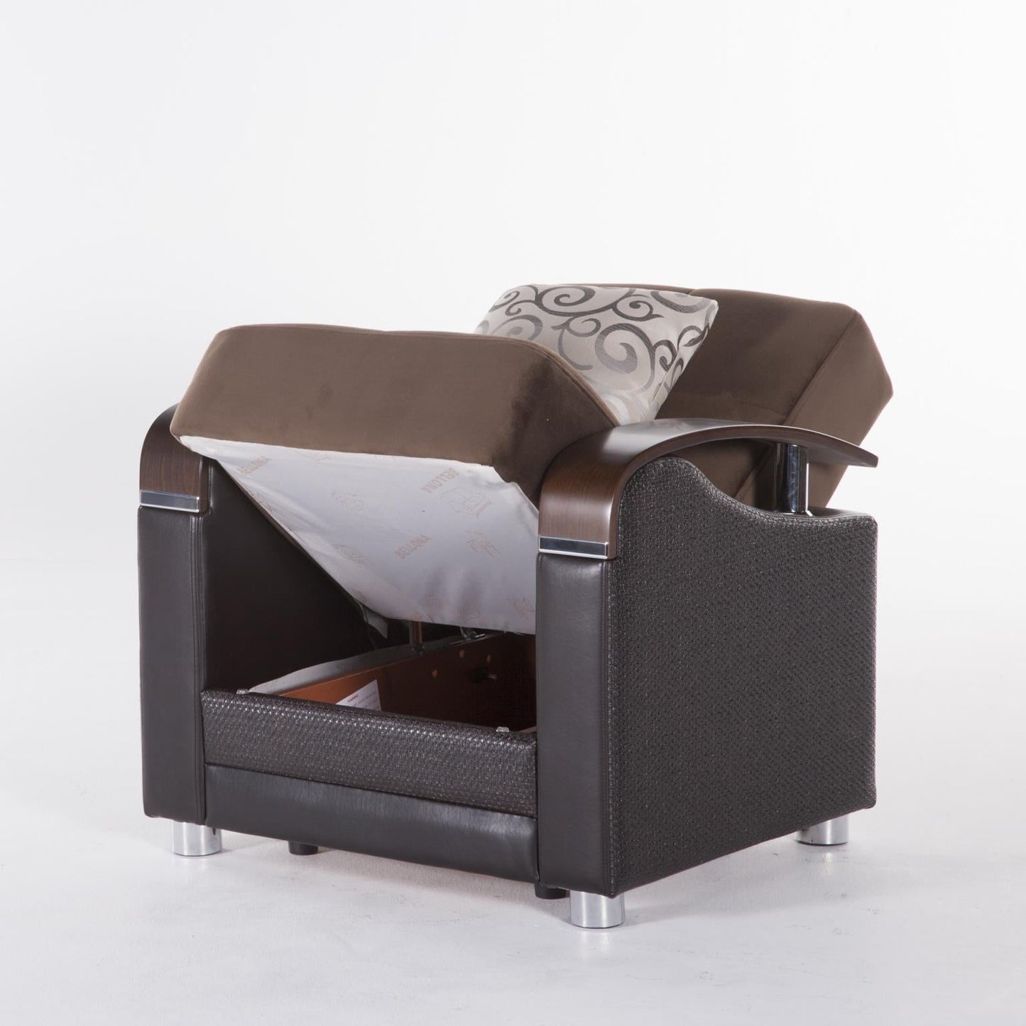 Luna Sleeper Sofa Bed – 87" Wide with Wooden Arms | Mid-Century Modern Convertible Sofa – view 25