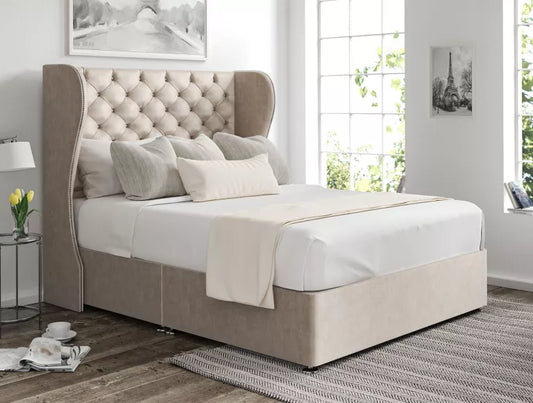 Miami Winged Upholstered Headboard and Divan Base – view 2