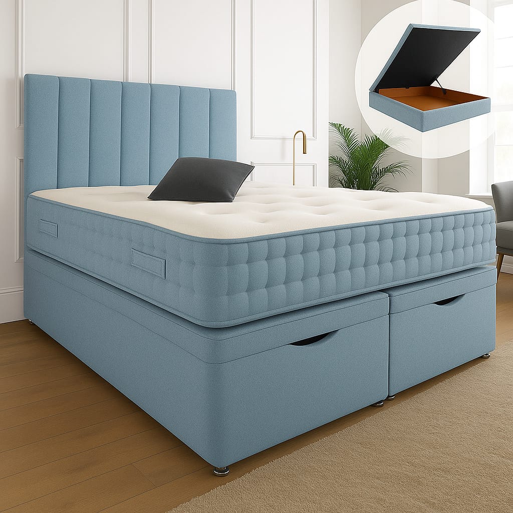 Henley Ottoman End Lift Storage Divan Bed – view 10