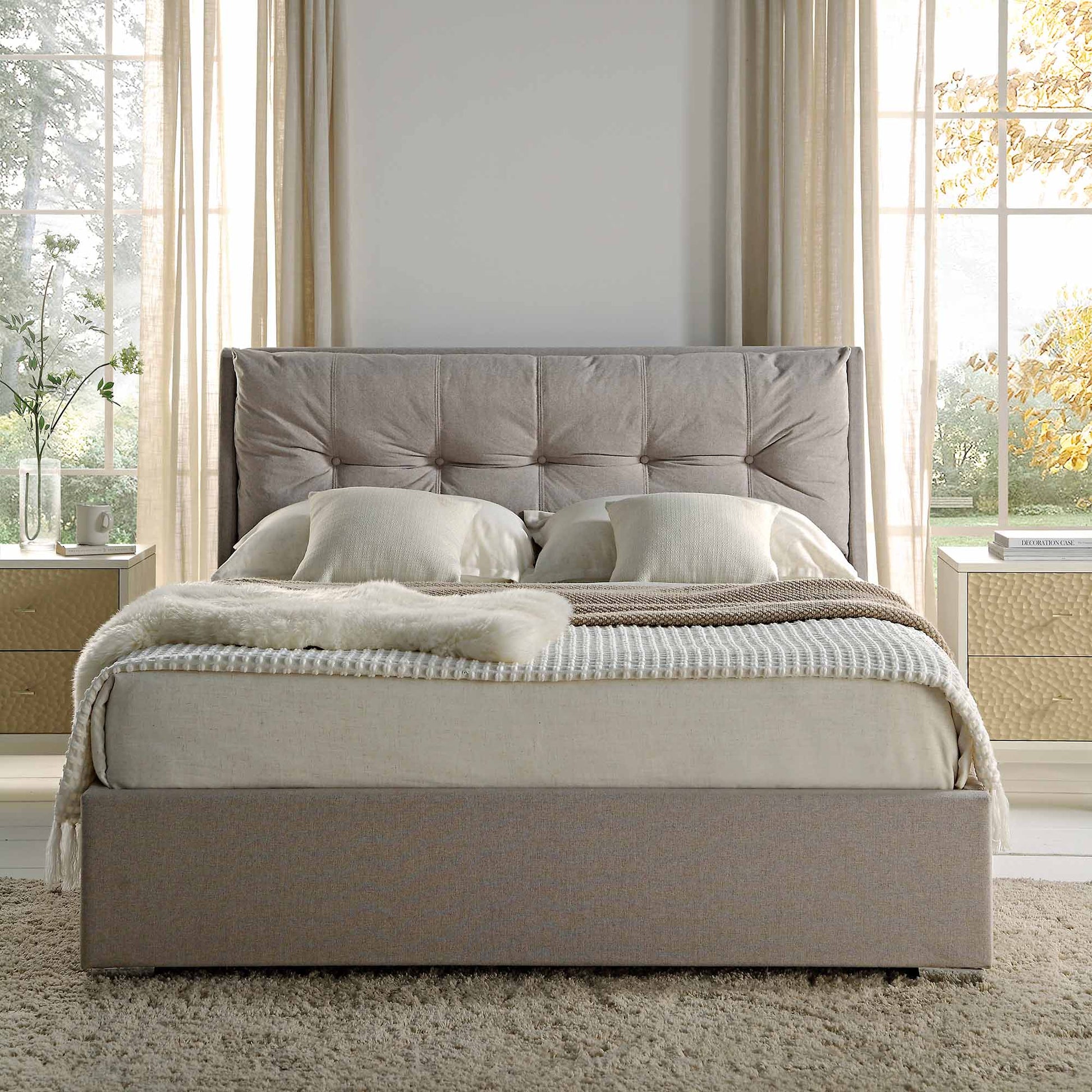 Hadley Stone Fabric Ottoman Bed with Storage