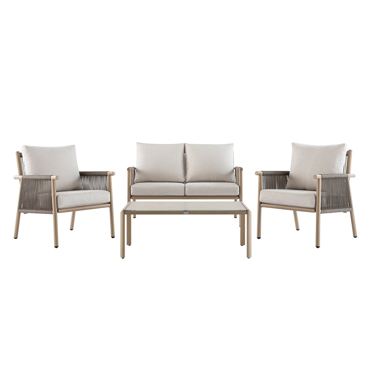 Soller Indoor and Outdoor Rope Weave 4-Seater Sofa Set