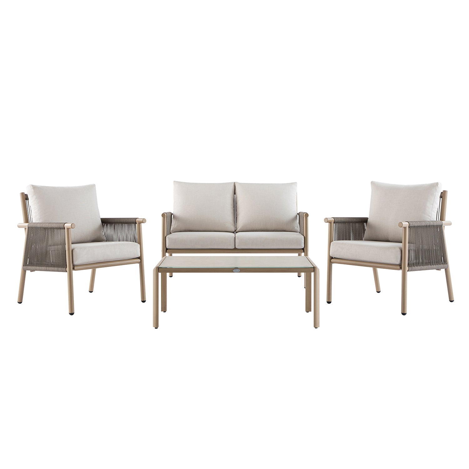 Soller Indoor and Outdoor Rope Weave 4-Seater Sofa Set