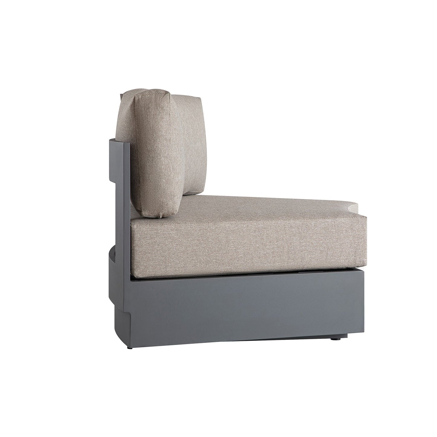 Jardin Aluminium Outdoor Modular 1-Piece Curved Sofa, Granite