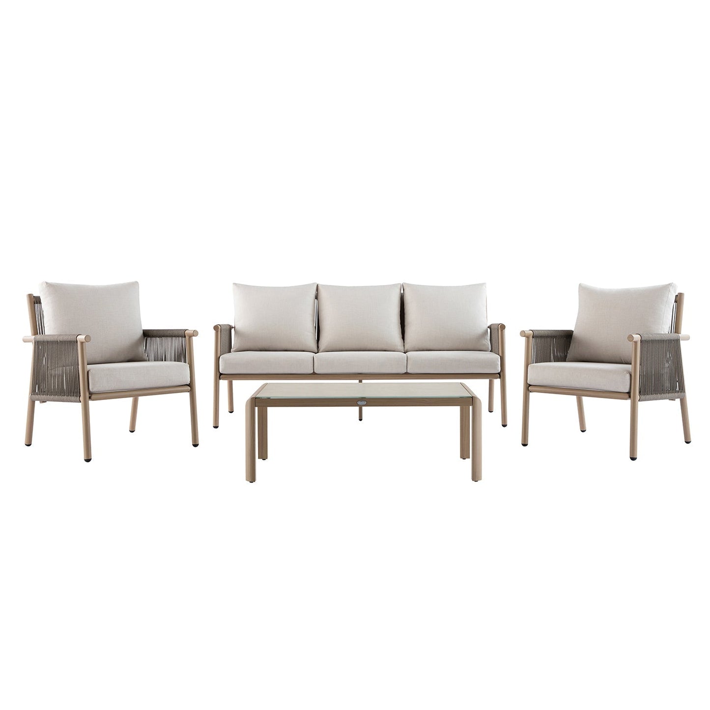 Soller Indoor and Outdoor Rope Weave 5-Seater Sofa Set