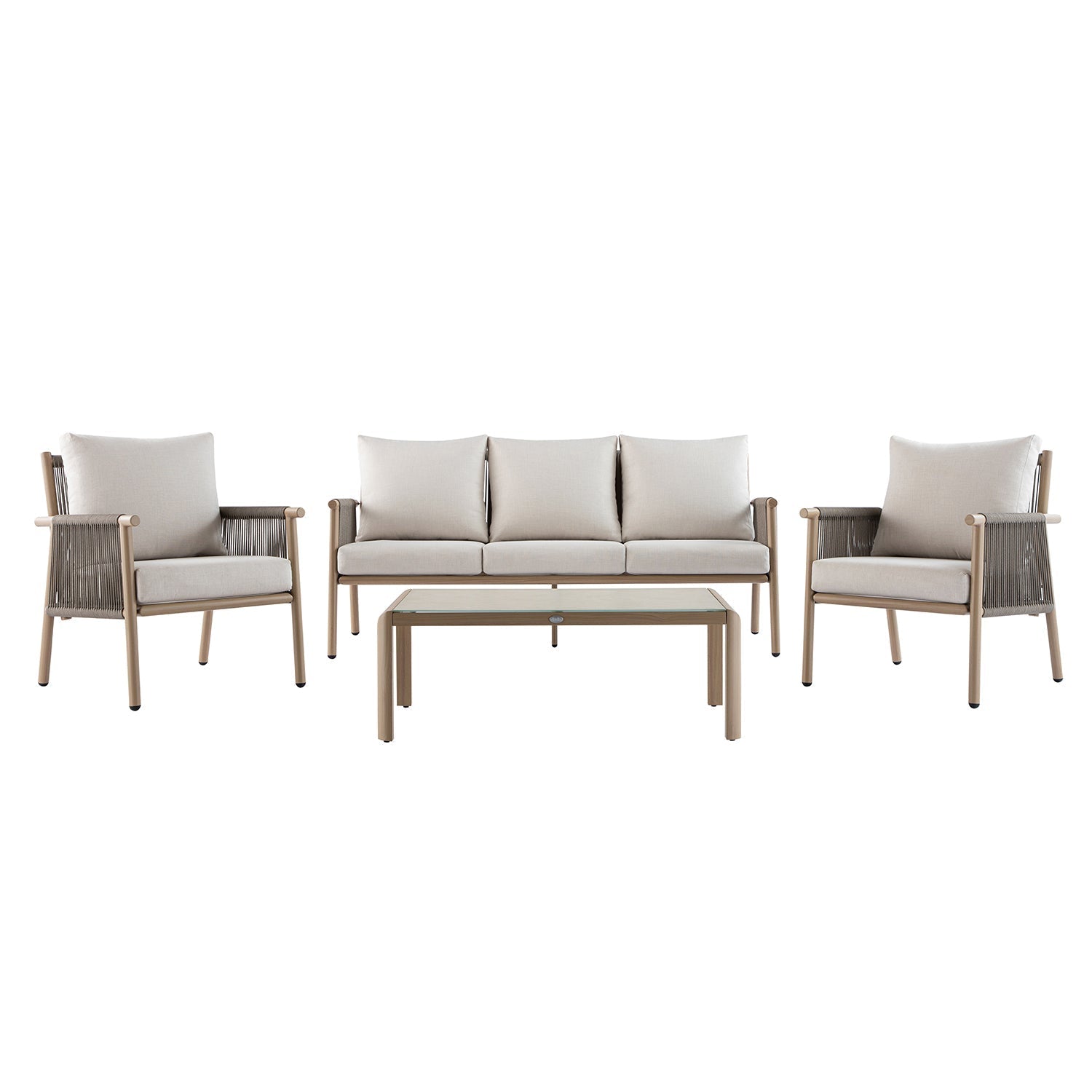 Soller Indoor and Outdoor Rope Weave 5-Seater Sofa Set