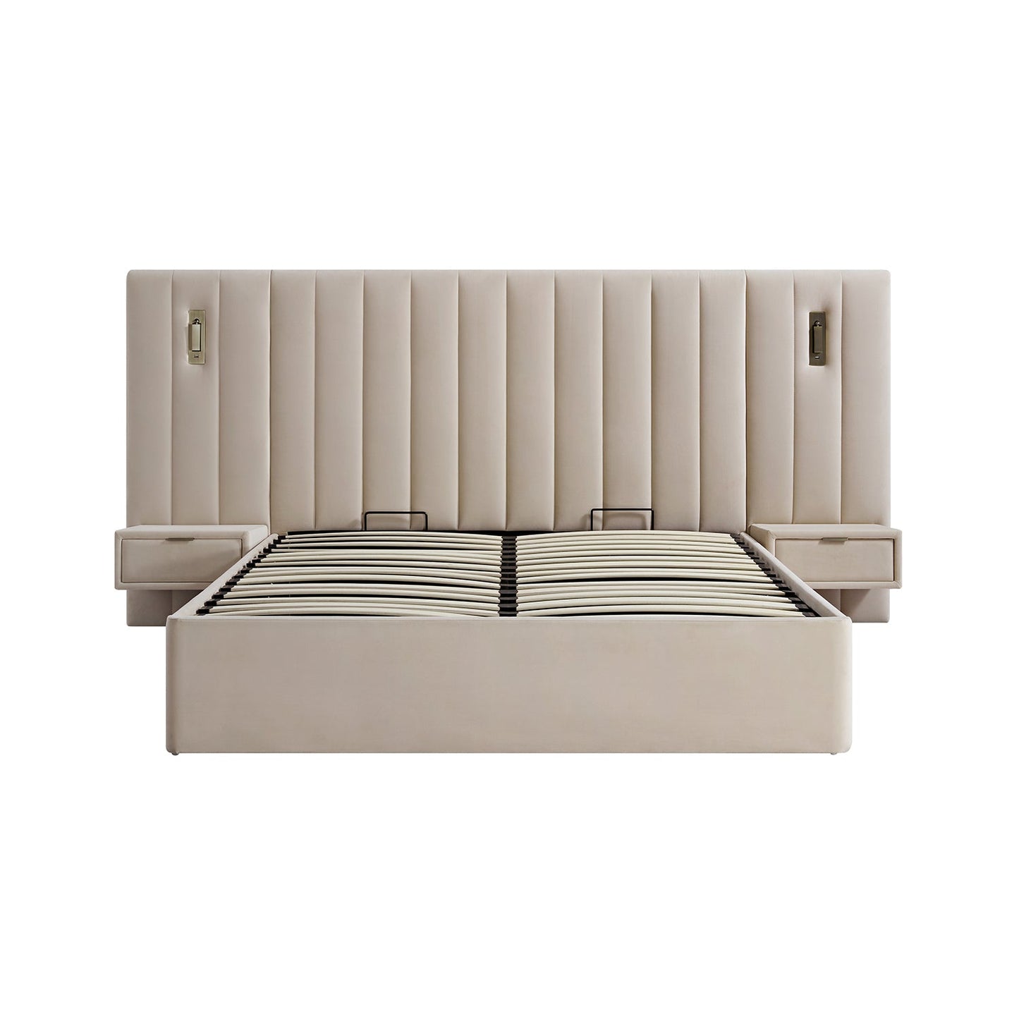 Tremezzo Oversized Ottoman Bed with Storage, Champagne Velvet