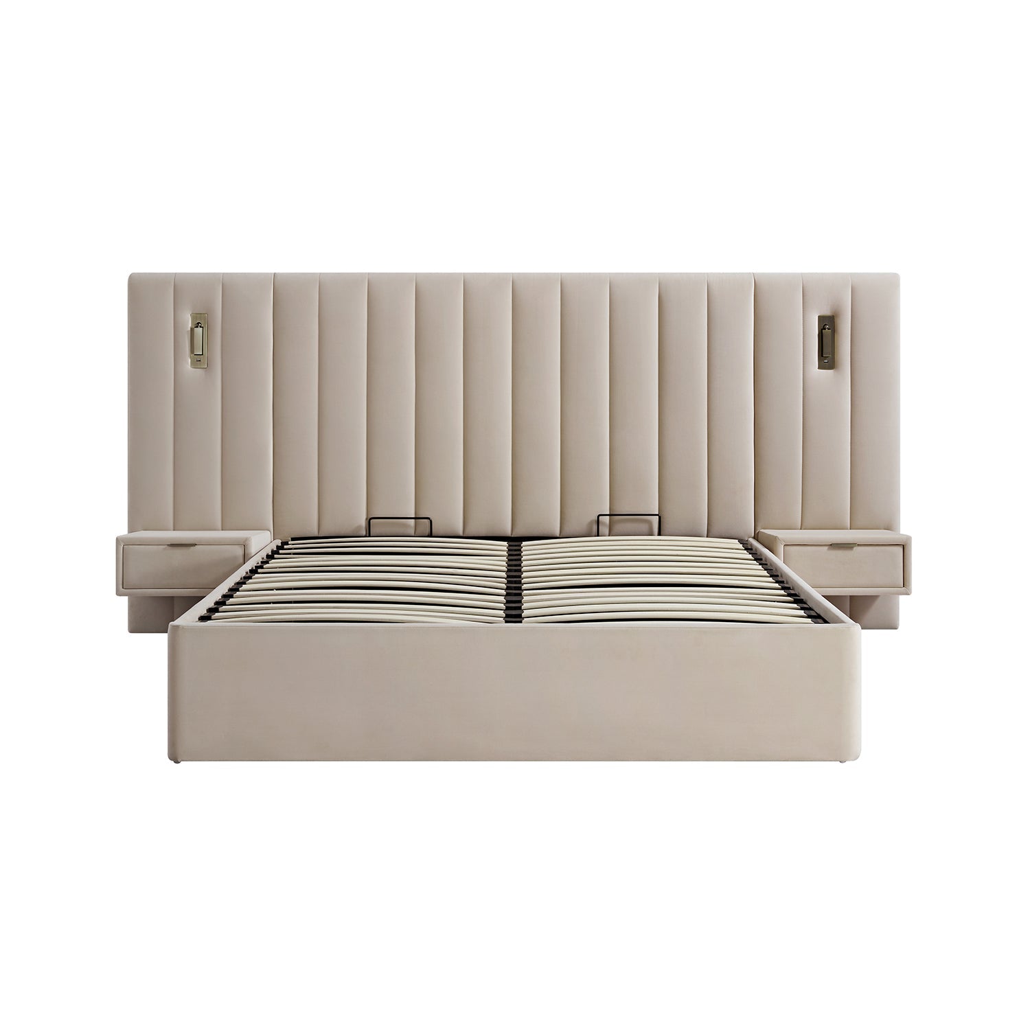 Tremezzo Oversized Ottoman Bed with Storage, Champagne Velvet