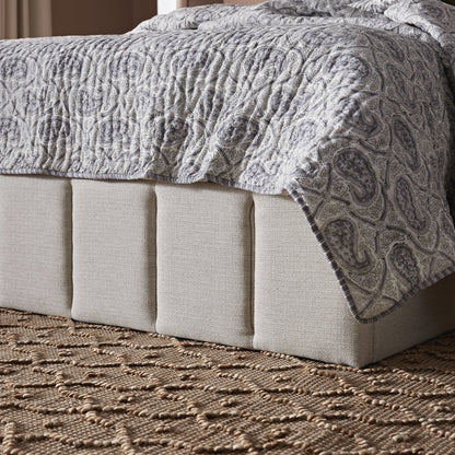 Hana Ottoman Bed with Storage, Ivory Weave Fabric