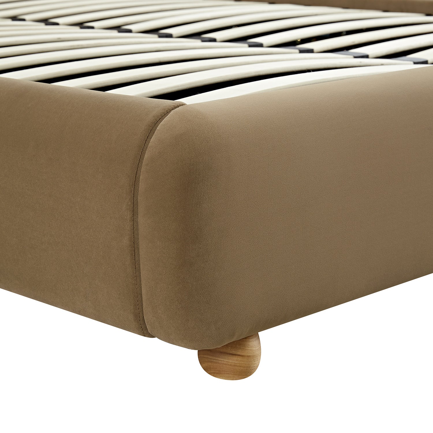Egerie Extended Headboard Ottoman Bed with Storage, Hazel Velvet