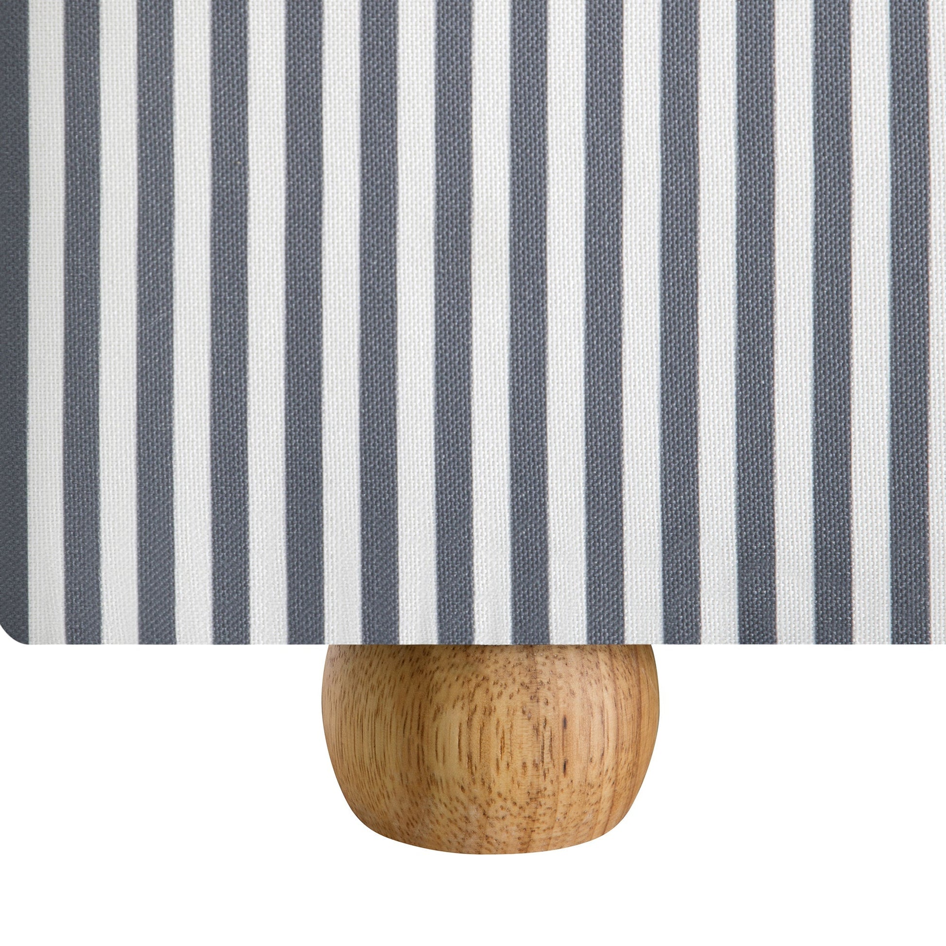 Egerie Curved Headboard Slate Blue Striped Fabric Ottoman Bed with Storage