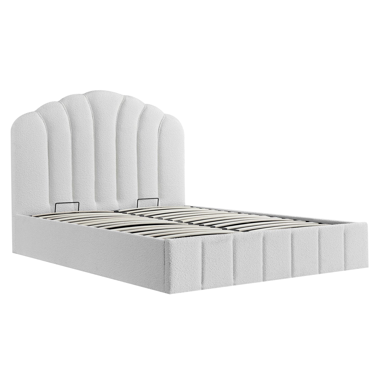 Hana Ottoman Bed with Storage, Ecru Boucle