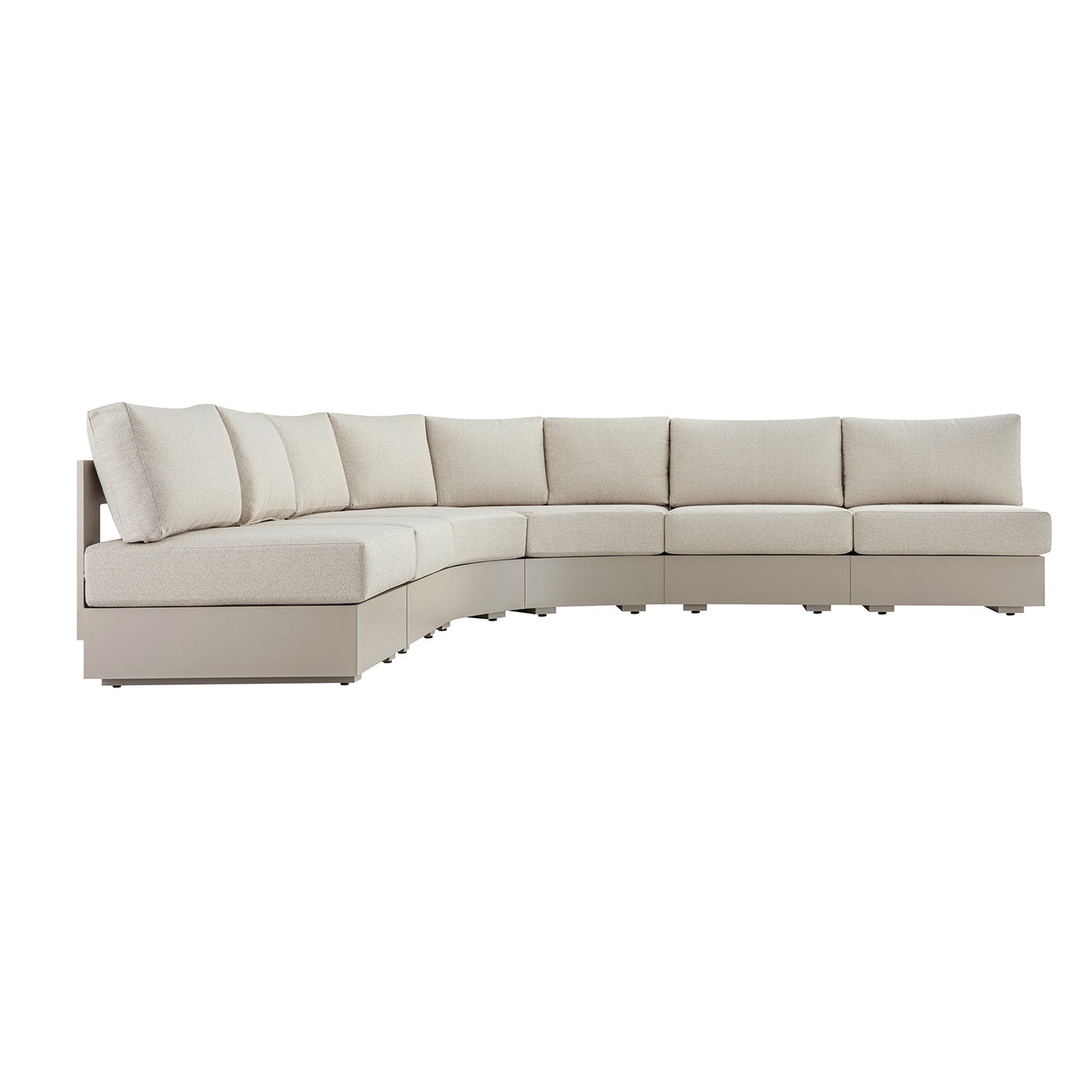 Jardin Aluminium Outdoor Modular 6-Piece Curved Corner Sofa Set, Pumice