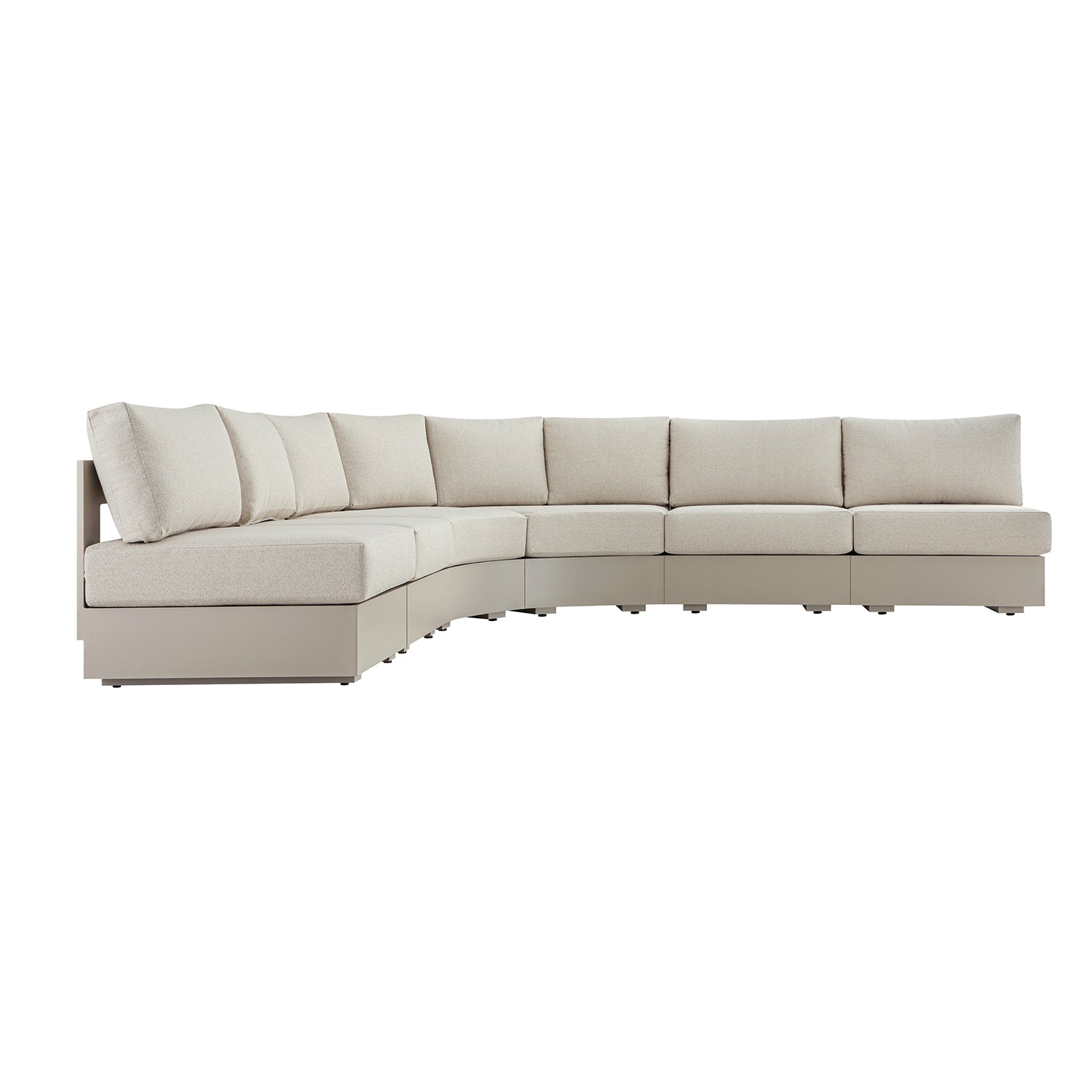 Jardin Aluminium Outdoor Modular 6-Piece Curved Corner Sofa Set, Pumice