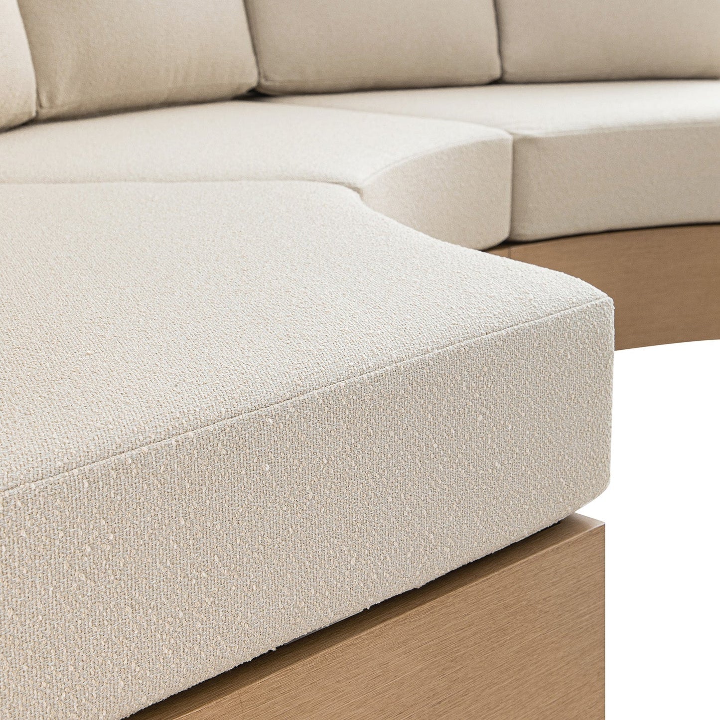 Jardin Aluminium Outdoor Modular Large 3-Piece Curved Sofa Set, Natural