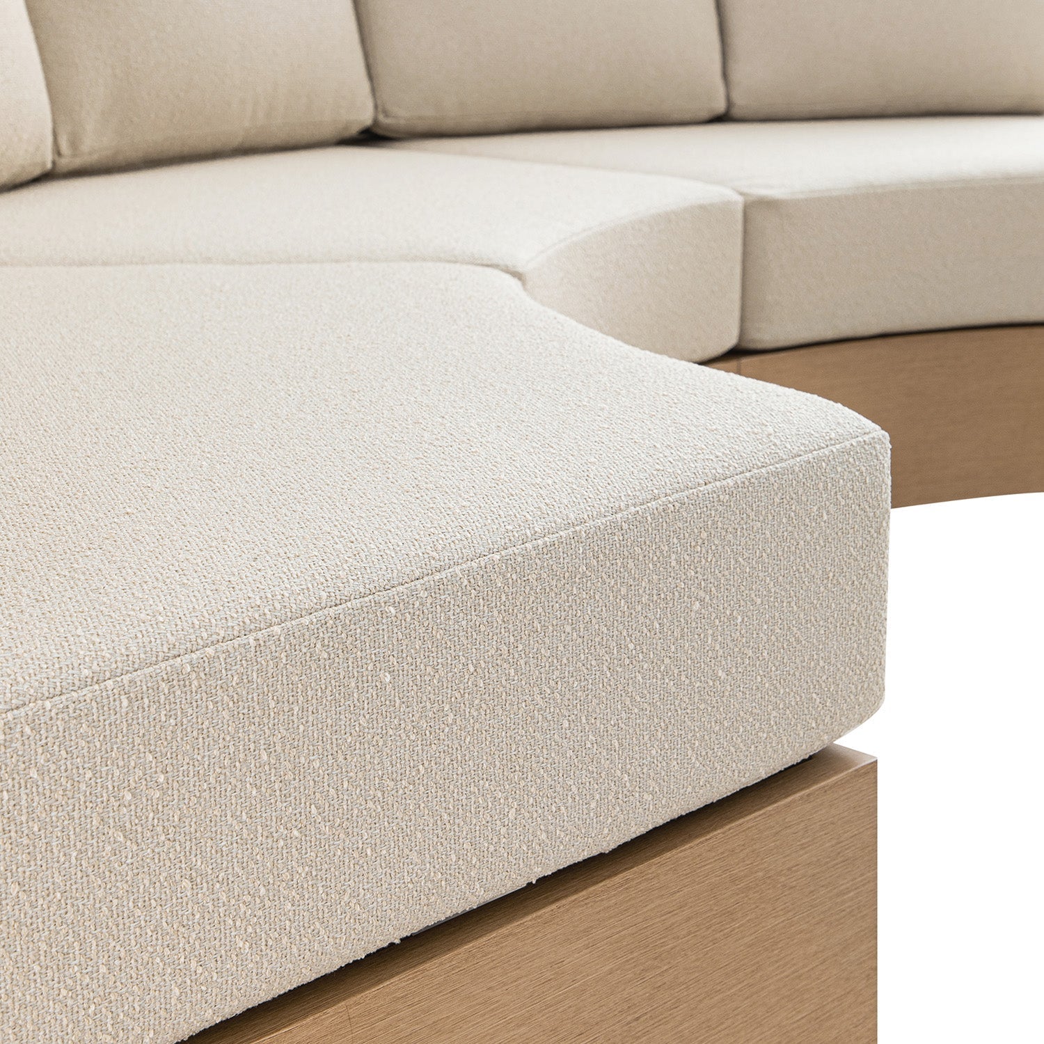 Jardin Aluminium Outdoor Modular Large 3-Piece Curved Sofa Set, Natural