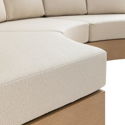 Jardin Aluminium Outdoor Modular Large 3-Piece Curved Sofa Set, Natural