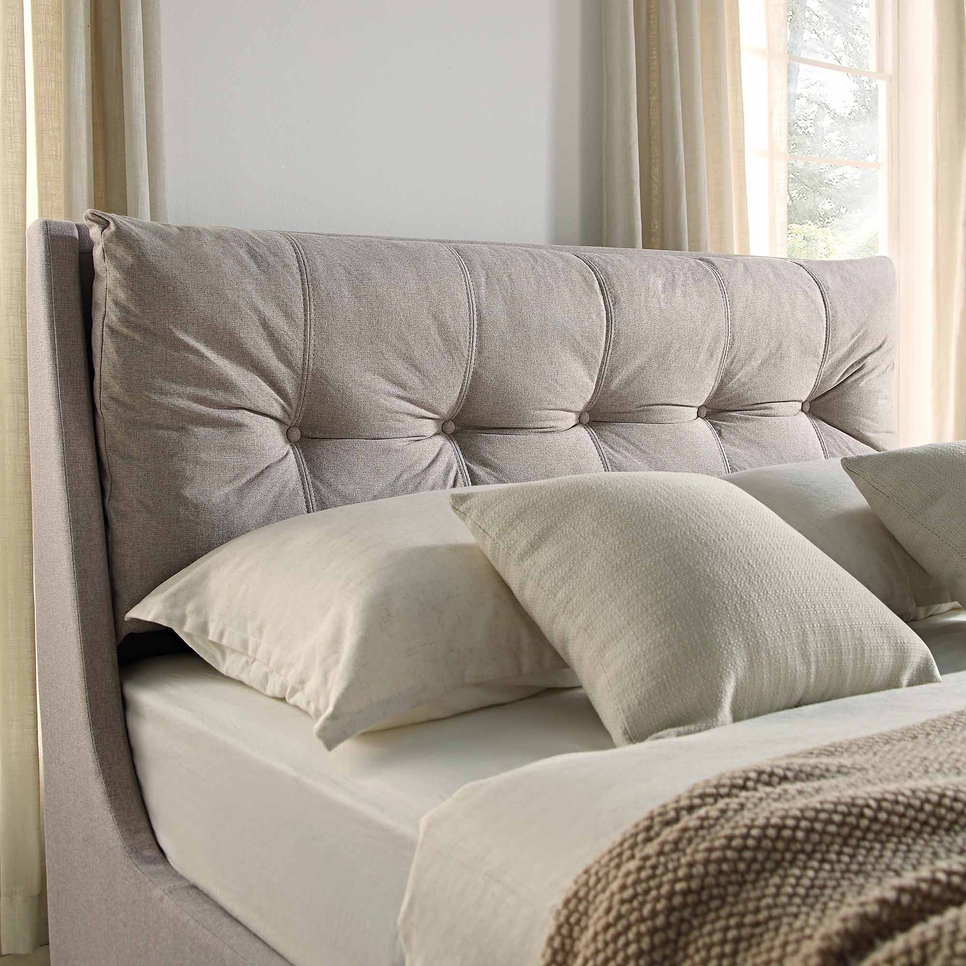 Hadley Stone Fabric Ottoman Bed with Storage