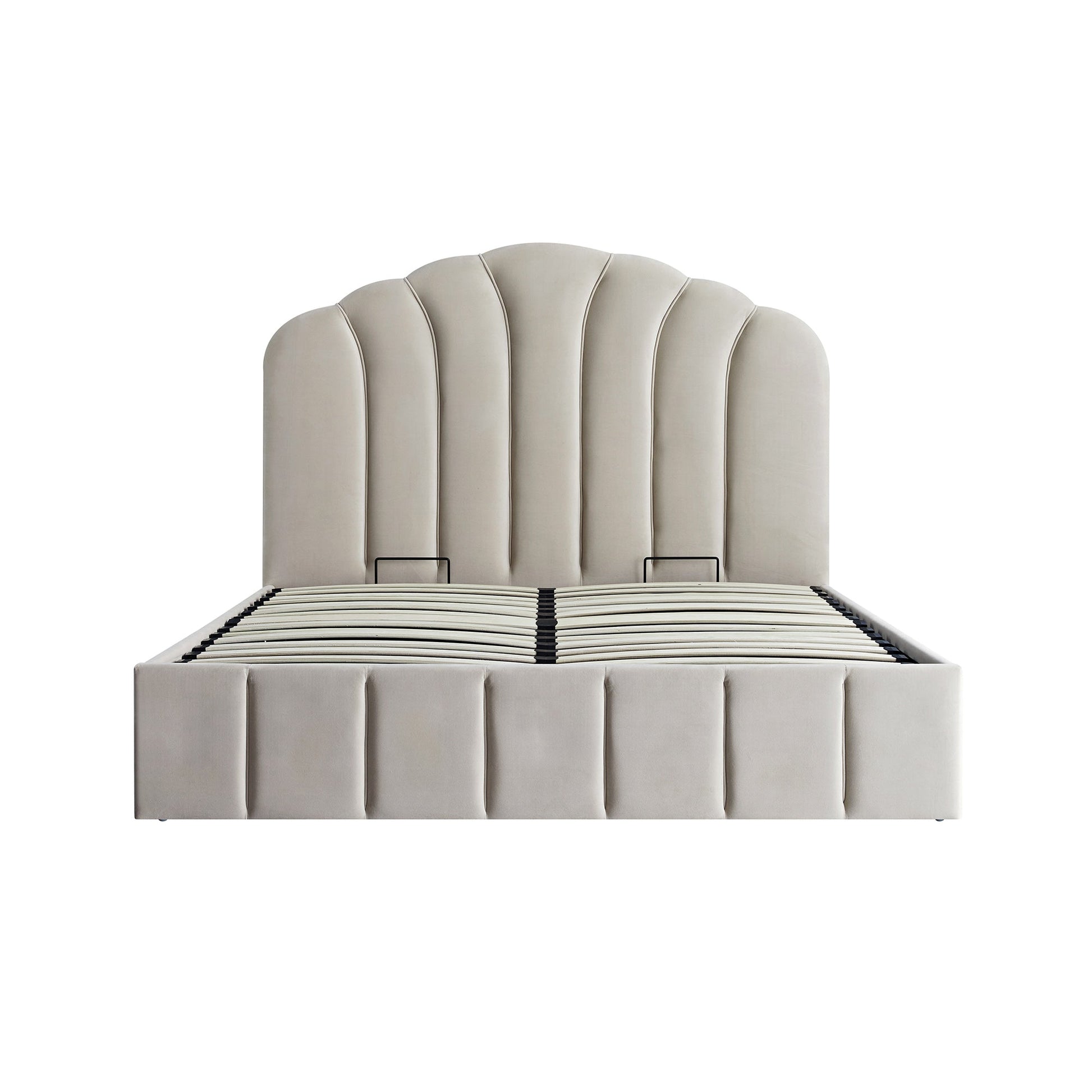 Hana Ottoman Bed with Storage, Warm Stone Velvet
