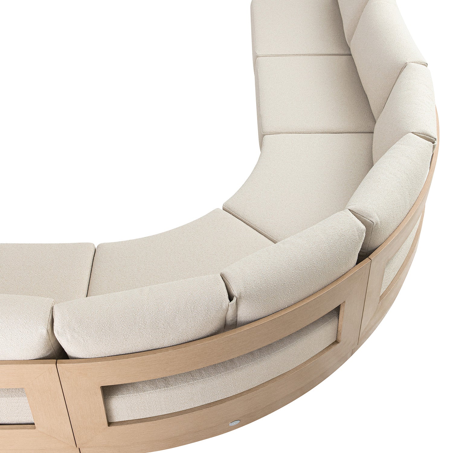 Jardin Aluminium Outdoor Modular 6-Piece Curved Corner Sofa Set, Natural