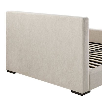 Antoine Side-Opening Ottoman Bed with Storage, Soft Beige Chenille