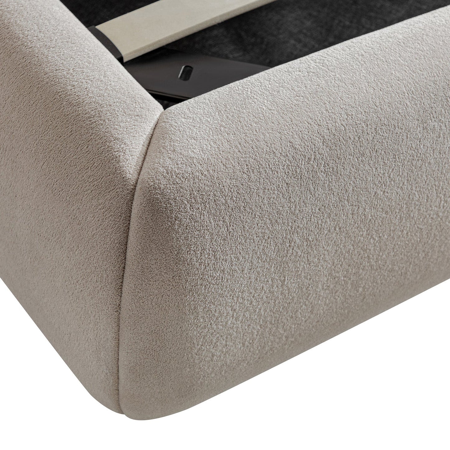 Thera Pillow Headboard Upholstered Bed, Fawn Chenille