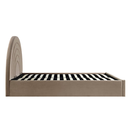 Archer Mink Velvet Ottoman Bed with Storage