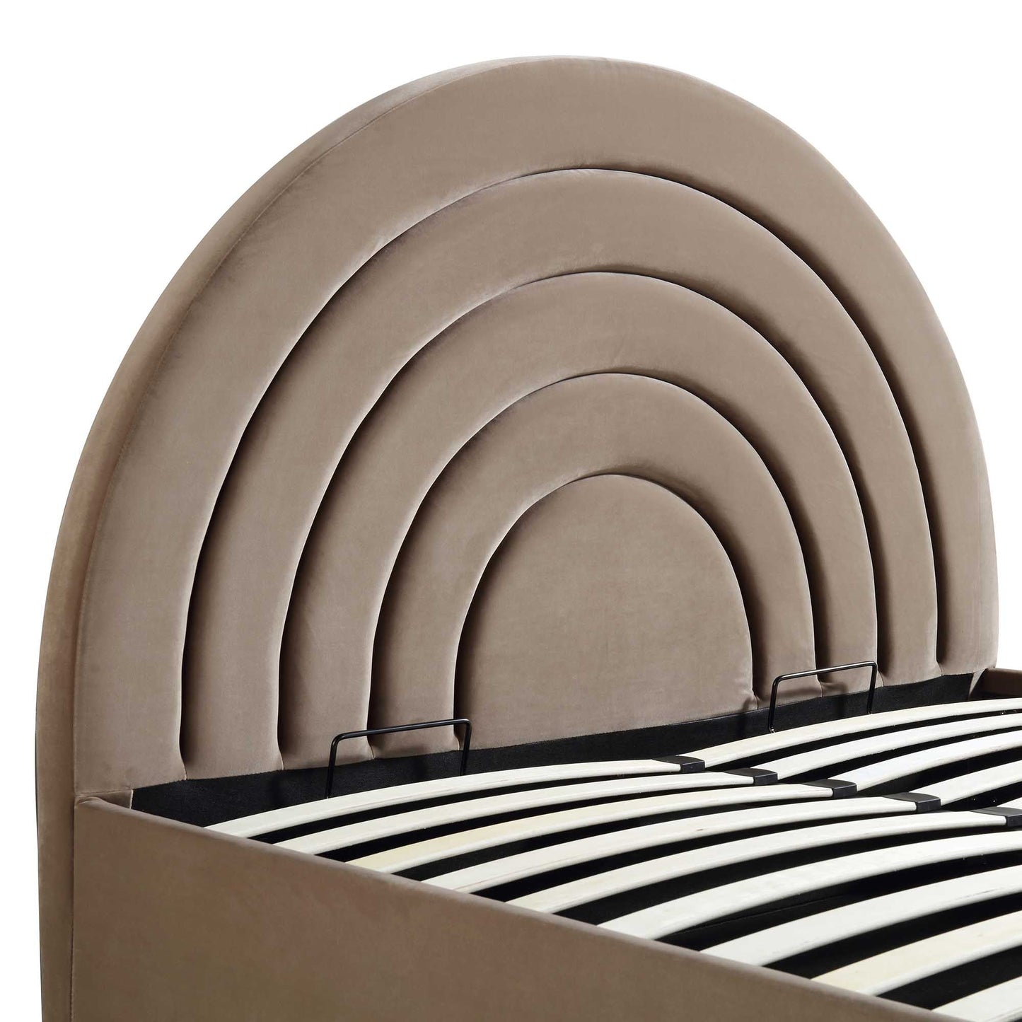 Archer Mink Velvet Ottoman Bed with Storage