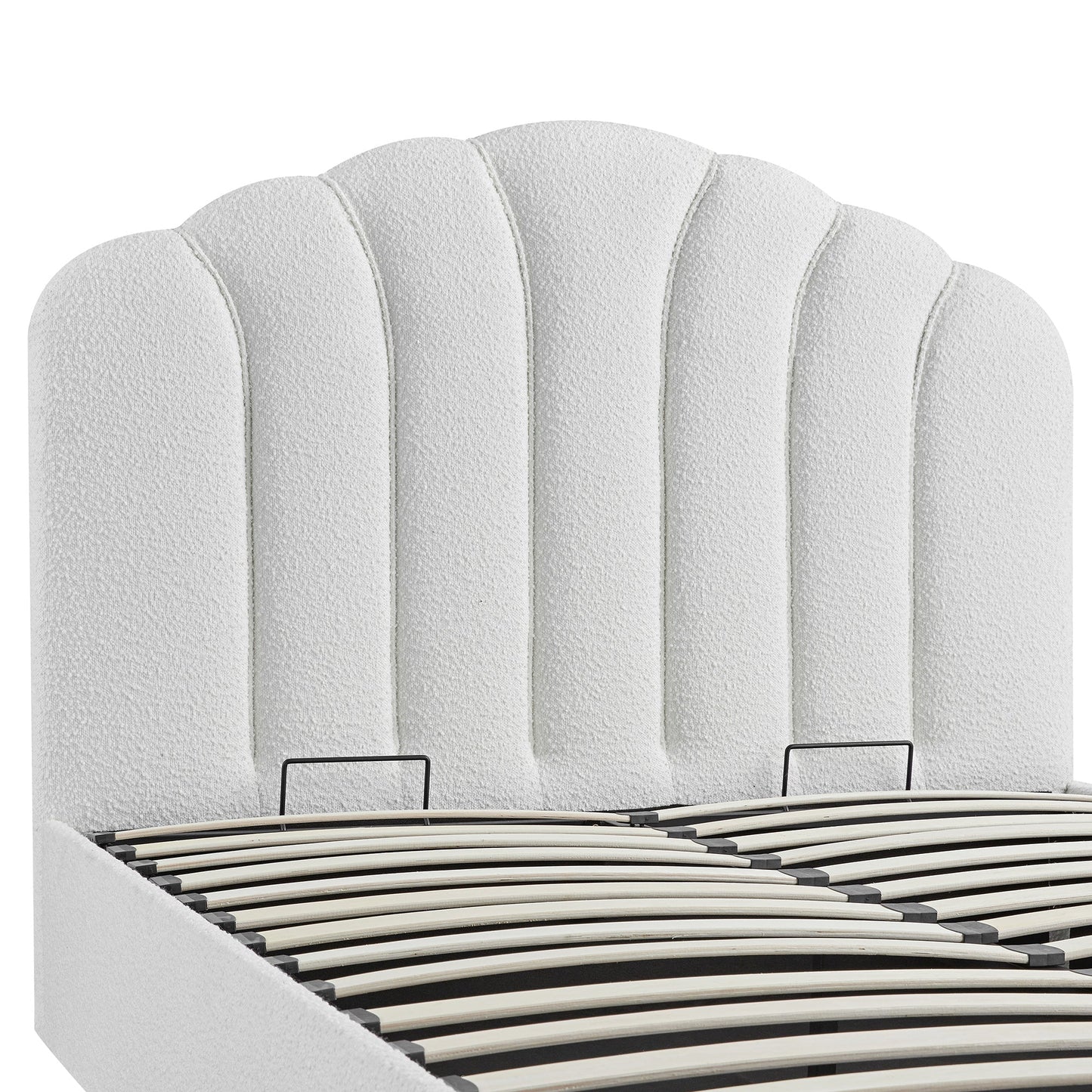 Hana Ottoman Bed with Storage, Ecru Boucle