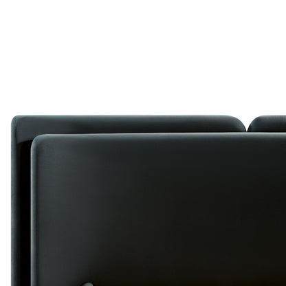 Jolene Layered Wingback Bed with Storage, Aegean Blue Velvet