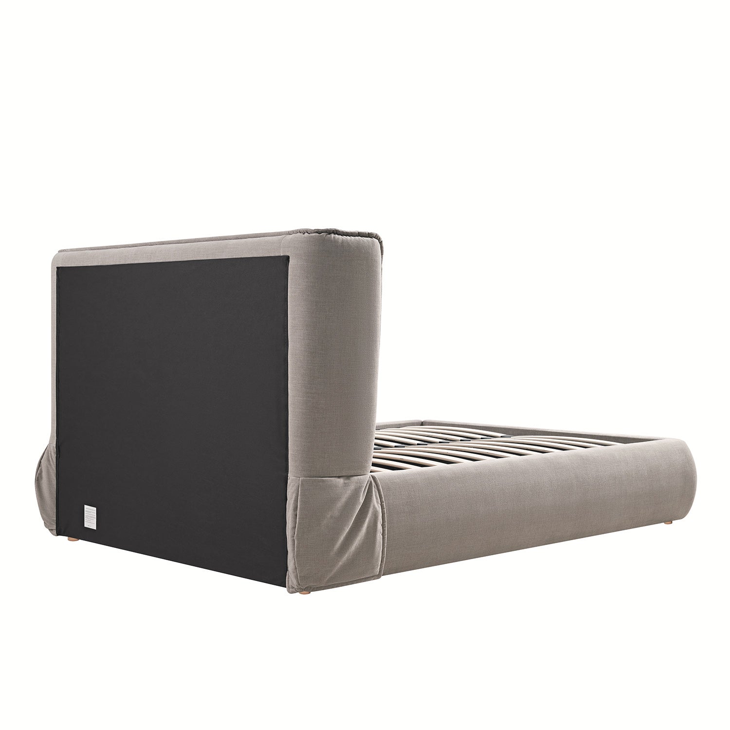 Astrid Ruched Wingback Bed, Oatmeal Chenille
