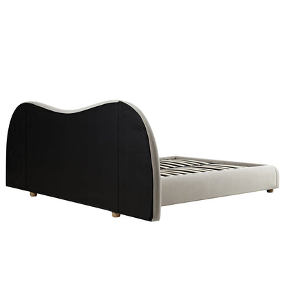 Egerie Extended Headboard Ottoman Bed with Storage, Champagne Velvet