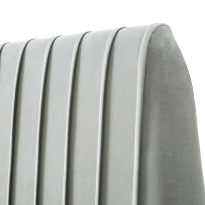 Helia Pleated Ottoman Bed with Storage, Silver Grey Velvet