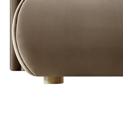 Jolene Layered Wingback Bed with Storage, Taupe Velvet